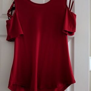 Boutique style never worn red open sleeve top